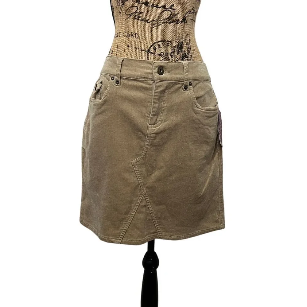 TINT Beige‎ Corduroy A-Line Skirt Classic Style Knee Length Size 8